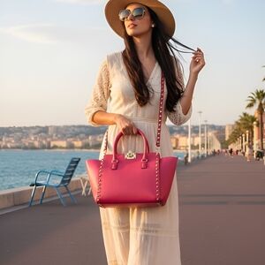 Valentino Garavani Fuchsia Rockstup Crossbody Authentic In Exc. Condition